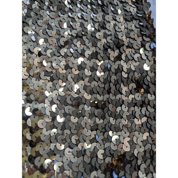 ✨ Vintage 70s Gold Sequin Tube Top Disco Party Crop Top - Picture 5 of 6